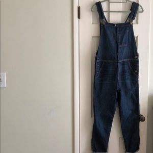 Current/Elliott dark denim overalls